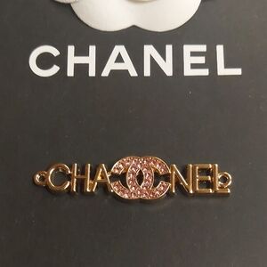 CC Gold and Pink Logo Pendant Charm